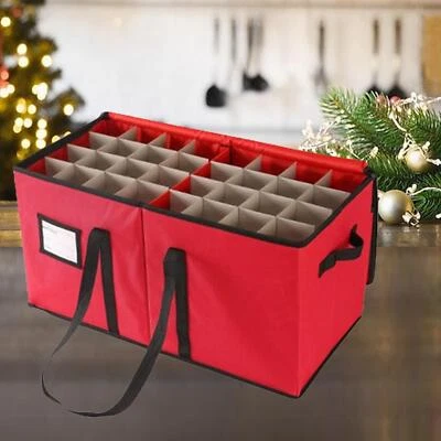 Christmas Ornament Storage Contributes Slot Portable with Compartments Handbag - Image 1 of 4