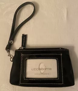Liz Claiborne Black Patent Leather Wristlet Wallet with Mirror 6” NWOT New Y2K - Picture 1 of 10