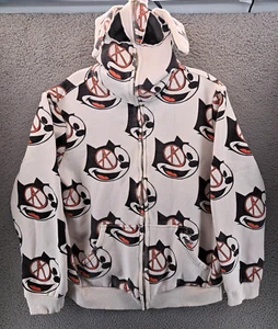 Introvert Studios Hoodie Mens Large White Bunny Zip To Top Bunny Ears Psycho Eye - Picture 1 of 11
