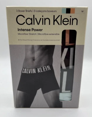 Calzoncillos boxer Calvin Klein Intense Power para hombre talla mediana paquete de 3 lisos melocotón/blanco/como nuevos Foto 1 de 4