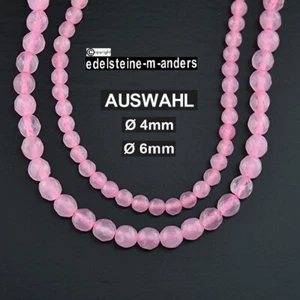 Edelstein Schmuck Perlen Rosenquarz Kugeln facettiert Strang Schmucksteine 4/6mm - Bild 1 von 4