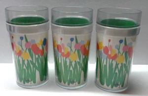 Vasos Thermo-Serv de colección de Audry vasos de plástico 12 OZ Juego de 3 tulipanes - Imagen 1 de 6
