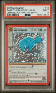 2021 METAZOO CRYPTID NATION 1ST ED. KICKSTARTER HOLO #18 BABE THE BLUE OX PSA 9 - Picture 1 of 2