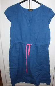 Damen Leinen Tunika Kleid Royal Blau m/L - Bild 1 von 2
