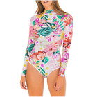 Hurley Women's Retro Surf Suit Pink Floral Size XS Long Sleeve Cheeky Bottom NEW