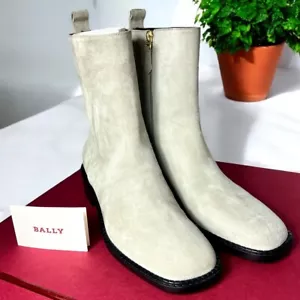 Bally Austine Boots NWT Stone-Colored Suede Leather Size 39.5 US Women’s 9 w box - Picture 1 of 7