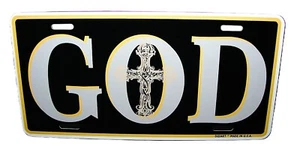 GOD CROSS CHRISTIAN RELIGIOUS Metal Novelty Car license Plate Auto Tag - Picture 1 of 15