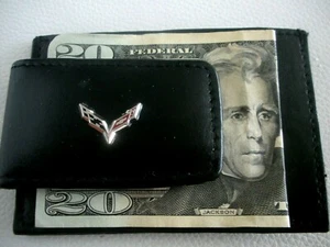 Soporte magnético para tarjeta de crédito y clip para dinero magnético de cuero Corvette C7 - Imagen 1 de 2