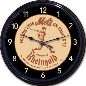 "Reloj de pared Rheingold NY Mets béisbol cerveza montaña rusa radio TV MLB Citi Shea 10" - Imagen 1 de 1