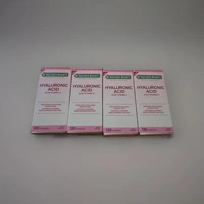Nature's Bounty Ácido Hialurónico + Suplemento de Vit C, 120 Cápsulas/Botella, Paquete de 4 Foto 1 de 4