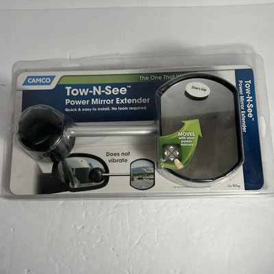Espejo plano Camco Tow-N-See lado del conductor negro 25664  Foto 1 de 4