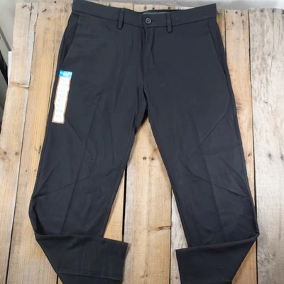 Haggar Pants Men's Black 36W x 30L Straight Fit Cool 18 Pro New - Image 1 of 4