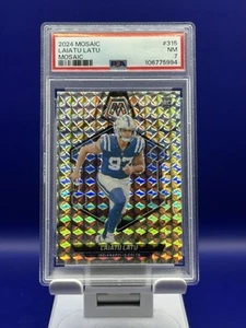2024 Panini Mosaic #315 Laiatu Latu ROOKIE SILVER Mosaic PSA 7 POP 2 - Foto 1 di 3