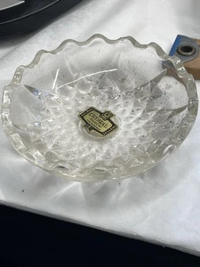 Clear Crystal Zajecar 24% Lead Glass Trinket Dish 3.5” - Afbeelding 1 van 7