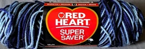 Red Heart Super Saver 5 oz. filato per maglieria all'uncinetto blu ombreggiato nuovo con scatola - Foto 1 di 3