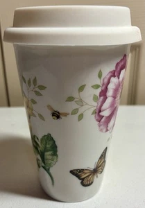 Lenox Butterfly Meadow 10oz Double Walked Thermal Travel Mug W/ Lid - Picture 1 of 12