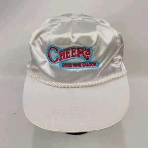 Cheers Good Time Saloon White Satin/Nylon Trucker Hat Cap Slideback Rope *Read - Picture 1 of 13