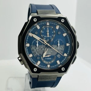 Orologio Bulova Precisionist Serie X Cronografo Uomo Quadrante Blu 46mm 98B357 1200€ - Foto 1 di 8