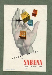 Airline luggage label Sabena style 4 in English #861 - Picture 1 of 1