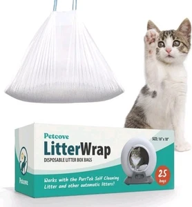 Forros de caja de arena para gatos autolimpiantes Petcove - Bolsas duraderas y a prueba de fugas 25 unidades - Imagen 1 de 3