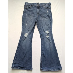 Celebrity Pink Women's Junior Size 13 Denim Jeans Distressed Flared Pockets - Picture 1 of 8