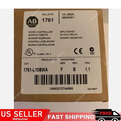 New Sealed AB 1761-L10BWA MICROLOGIX 1000 Controller 1761L10BWA US Free Tax - Image 1 of 2