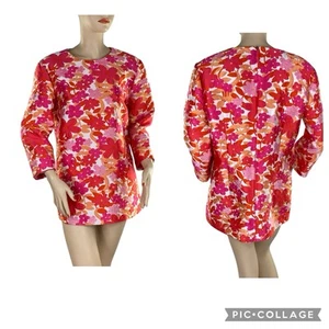 Michael Kors Collection Made In Italy Dicke Seidenmischung Bluse Reißverschluss hinten Größe 12 - Bild 1 von 22