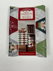 New Holiday Time Christmas Rectangle 60"x84" Nutcracker Peva Tablecloth - Picture 1 of 2