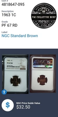 Lot of (2) 1963 Proof Lincoln Penny Cents Certified PF67RD NGC~BELOW NGC PRICE! - Image 1 of 4