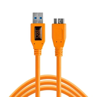 Tether Tools TetherPro USB 3.0 Male Type-A to USB 3.0 Micro-B Cable (15', Orange - Image 1 of 4