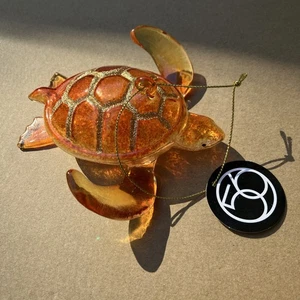 Department 56 Meeresschildkröte Weihnachtsschmuck wunderschön orange gold 5" neu mit Etikett - Bild 1 von 7