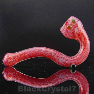 6" Handmade Thick Frit Smooth Red Sherlock Tobacco Smoking Bowl Glass Pipes - Picture 1 of 4