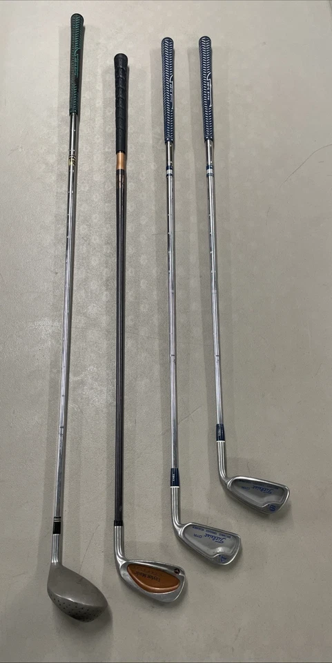 Golf  Clubs. Taylor Made  Driver. Taylor Made 6 Iron. Titleist 4 & 9  Iron. Used - Image 1 of 4