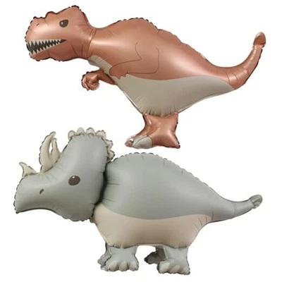 Globos de dinosaurio gigantes 3D autoportantes lindo dinosaurio T-rex + triceratops Foto 1 de 4