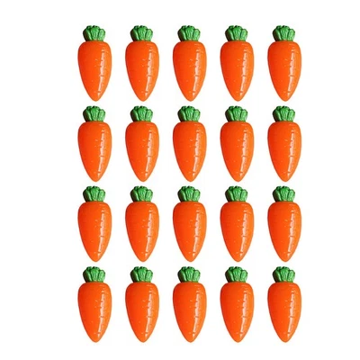  20 Pcs Easter Carrot Clay Embellishments Cabochon Resin Flatback Charms - Image 1 of 4
