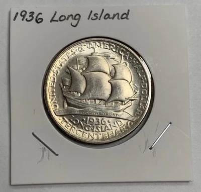 1936 Long Island Silver Commemorative Half Dollar - Image 1 of 2