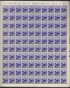 1945-46 DEMOKRATISCHES ITALIEN GANZER BLATT 50 CENT POSTFRISCH ** - Bild 1 von 1