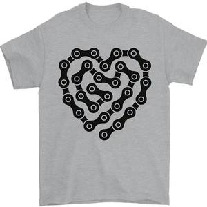 Camiseta de cadena corazón bicicleta ciclismo motociclista motocicleta para hombre 100% algodón - Imagen 1 de 100