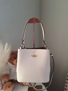 New Coach Women's Small Town Bucket Leather Bag (1011) Chalk - Picture 1 of 10