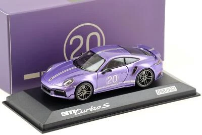 1:43 Minichamps Porsche 911 (992) Turbo S Cina 20th Anniversario Violet Blu Wap - Immagine 1 di 3
