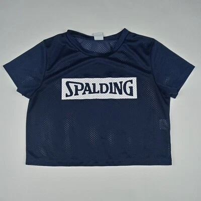 Camisa corta de malla de manga corta SPALDING para entrenamiento deportivo para mujer pequeña azul Foto 1 de 4