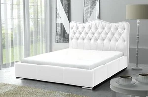 Polsterbett Bett Komplettset SULTAN Kunstleder Weiss 140x200cm - Bild 1 von 5