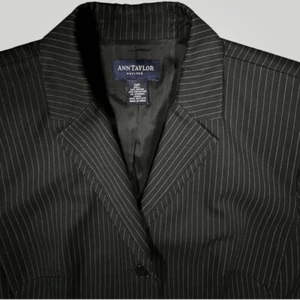 Ann Taylor Womens Blazer Jacket Gray Fully Lined Single Button 12P Office Siren - Picture 1 of 12