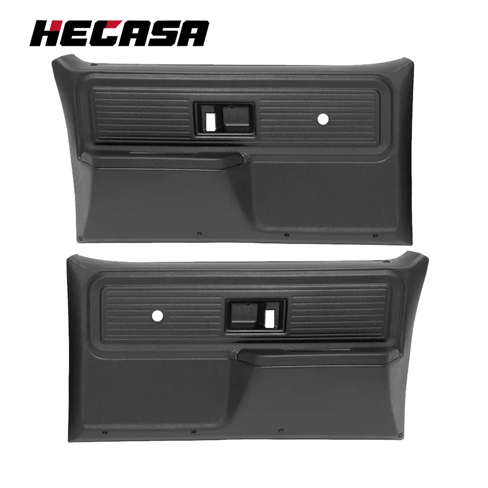 Black Inner Door Panels Left+Right For Chevrolet/ GMC Truck 1977 1978 1979 1980 - Image 1 of 4