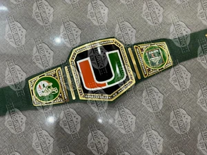 Miami Hurricanes Championship Belt Adult Size 2mm Brass - Picture 1 of 5