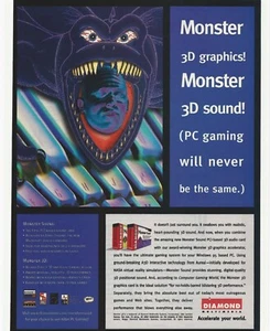 Vintage/Retro Diamond Monster 3D Multi Product Print Ad Promo 1997 - Picture 1 of 2