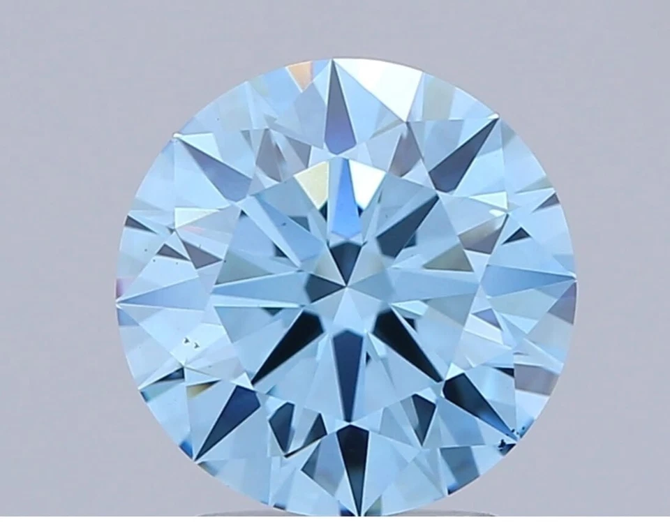 Lab Grown 1.50ct FANCY VIVID BLUE VS1 Clarity STONE IGI Certified CVD DIAMOND - Image 1 of 4