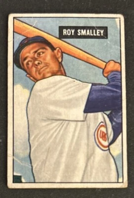 1951 Bowman Roy Smalley cartão de beisebol #44 filhotes shortstop mal vincado O/C - Imagem 1 de 2
