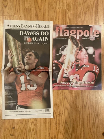 UGA Georgia Bulldogs Athens Banner Herald & Flagpole Champions Newspapers Stet Cover