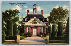 Postcard Williamsburg, VA Governor's Palace Gardens Exterior View Front - Picture 1 of 2